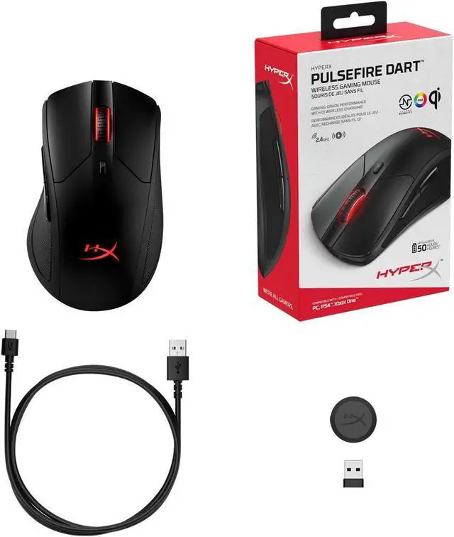 Alt view image 8 of 16 - HyperX Pulsefire Dart HX-MC006B Black 6 Buttons 1 x Wheel Wired / Wireless Gaming Mouse