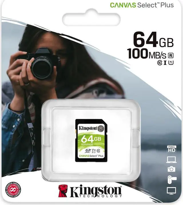 Alt view image 5 of 15 - Kingston Canvas Select Plus - Flash memory card - 64 GB - Video Class V10 / UHS-I U1 / Class10 - SDXC UHS-I