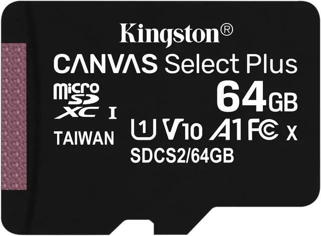 Alt view image 5 of 18 - Kingston Canvas Select Plus 64GB Micro SD Card and Adapter SDCS2/64GB-2P1A