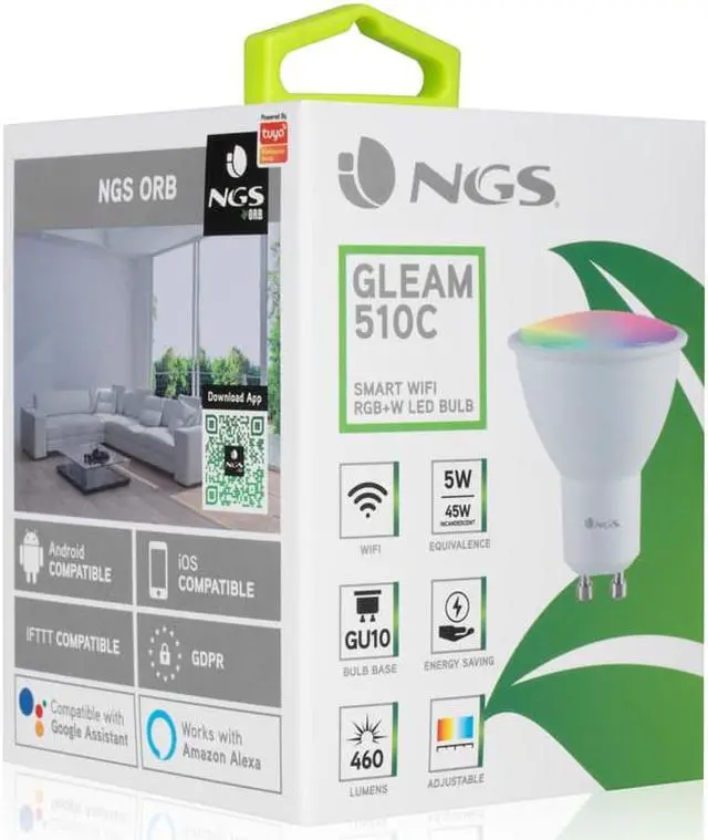 Alt view image 5 of 5 - NGS SMART WIFI LED Bulb Gleam 510C (GLEAM510C)