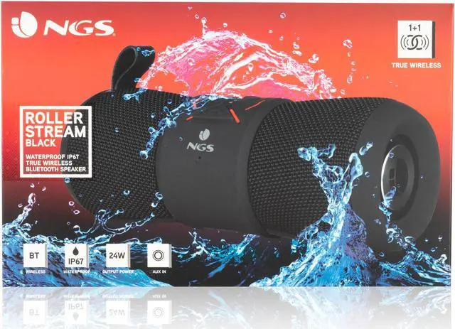 Alt view image 7 of 7 - NGS Waterproof 24W BT Speaker RollerStream Black (ROLLERSTREAMBLACK)