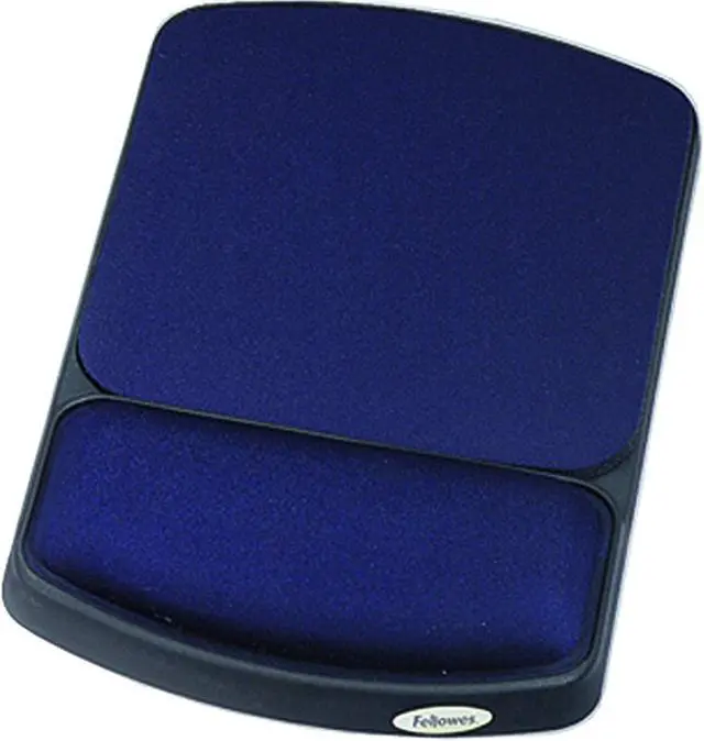 Alt view image 2 of 3 - Fellowes Inc. 98741 Fellowes Gel Wrist Rest and Mouse Rest - Sapphire/Black - 10.1" x 6.3" x 0.9" Dimension - Sapphire - Gel, Lycra - Wear Resistant, Tear Resistant