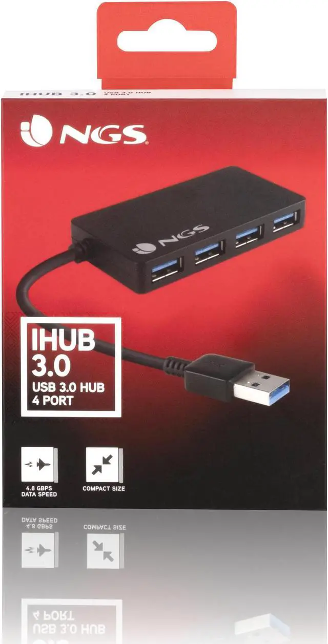 Alt view image 5 of 5 - NGS USB3.0 4 Port Hub - Plug and Play USB Powered