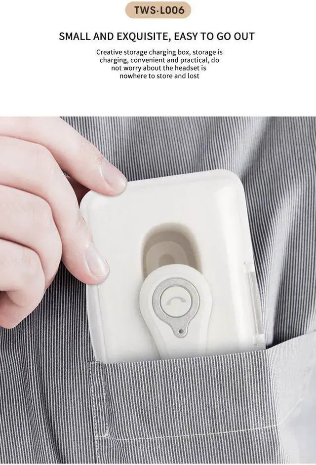 Alt view image 5 of 7 - DPRUI wireless headphones with Charging Box Wireless Stereo Earbud Business Earphone Bluetooth headphones for a mobile phone (White)