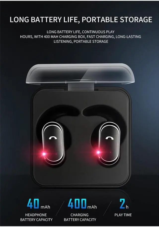 Alt view image 3 of 7 - DPRUI tws wireless headphones with Charging Box Wireless Stereo Earbud In-ear Earphone Bluetooth headphones for a mobile phone (White)