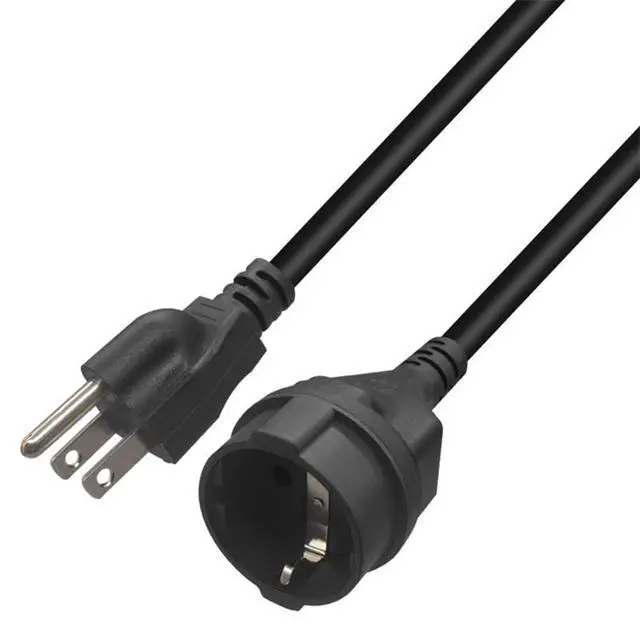 Main image of 5-15P to Euro CEE7/7 Short Power Cord Plug,Toptekits US 3-Prong NEMA5-15P Standard Plug to CEE 7/7 Schuko European Female Socket Power Cord,EU US Plug Adapter, 16AWG,1ft/0.3m (5-15P to Schuko)