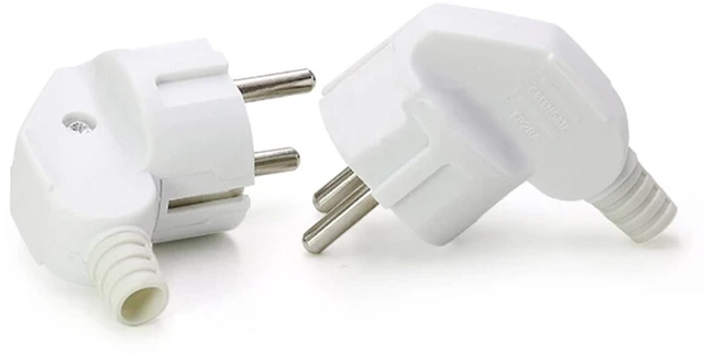 Alt view image 2 of 7 - Toptekits (2 Pack) EU Europe 16A Schuko French Korea 4.8mm Pin DIY Rewireable Plug Max AC250V, White, Type F Connector, CE Certified