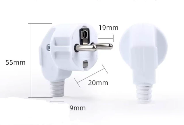 Alt view image 6 of 7 - Toptekits (2 Pack) EU Europe 16A Schuko French Korea 4.8mm Pin DIY Rewireable Plug Max AC250V, White, Type F Connector, CE Certified