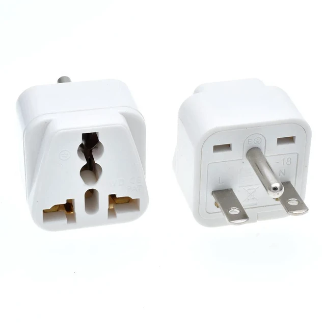 Main image of 2 Pack White NEMA 6-15P Universal Plug Adapter 110-250V 15A,Universal World to North American US NEMA 6-15P Electrical Plug Adapter Converter (6-15P White)