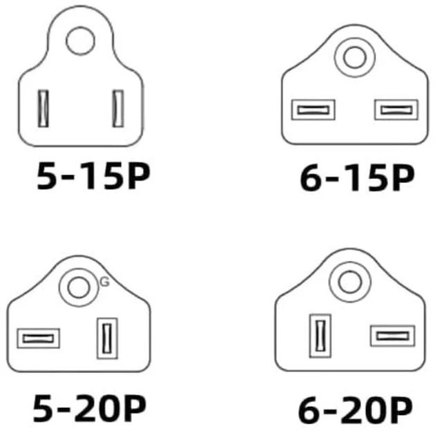 Alt view image 2 of 6 - 2 Pack White NEMA 6-15P Universal Plug Adapter 110-250V 15A,Universal World to North American US NEMA 6-15P Electrical Plug Adapter Converter (6-15P White)