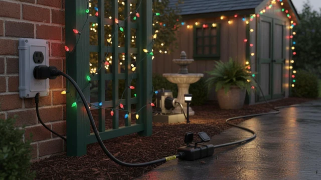 Alt view image 3 of 7 - Tekit US 2 Prong Extension Cable with Fuse and Waterproof Cover, Outdoor Extension Cord Non Polarized for Christmas Light String Light, UL Listed,3ft/1m