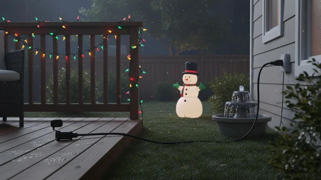 Alt view image 4 of 7 - Tekit US 2 Prong Extension Cable with Fuse and Waterproof Cover, Outdoor Extension Cord Non Polarized for Christmas Light String Light, UL Listed,3ft/1m