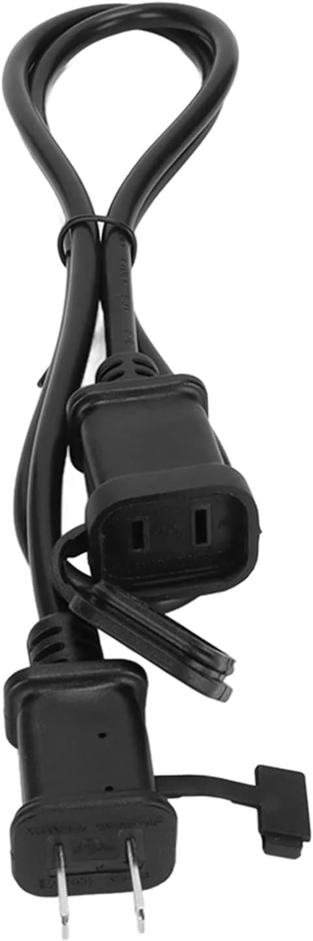 Alt view image 7 of 7 - Tekit US 2 Prong Extension Cable with Fuse and Waterproof Cover, Outdoor Extension Cord Non Polarized for Christmas Light String Light, UL Listed,3ft/1m