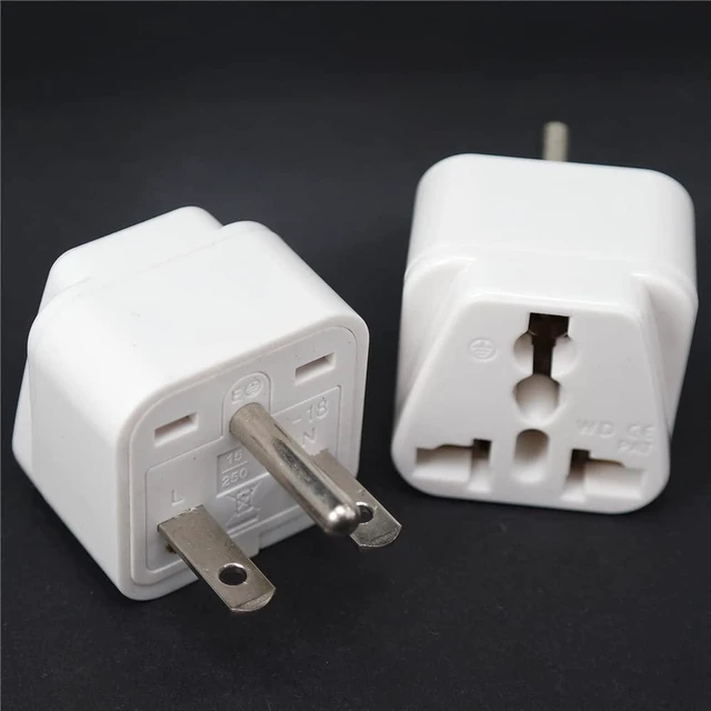 Alt view image 6 of 6 - 2 Pack White NEMA 6-15P Universal Plug Adapter 110-250V 15A,Universal World to North American US NEMA 6-15P Electrical Plug Adapter Converter (6-15P White)