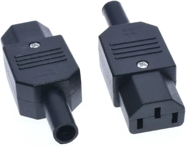 Main image of Toptekits (2 Pack) IEC C13 Female Connector, DIY IEC 320 C13 Rewirable Power Plug, 3 Prong Adapter Socket,C13 Plug End 10A/250V