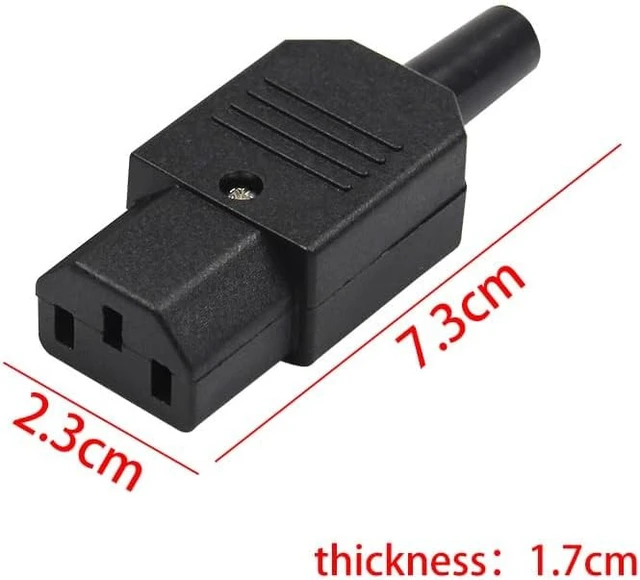 Alt view image 4 of 6 - Toptekits (2 Pack) IEC C13 Female Connector, DIY IEC 320 C13 Rewirable Power Plug, 3 Prong Adapter Socket,C13 Plug End 10A/250V