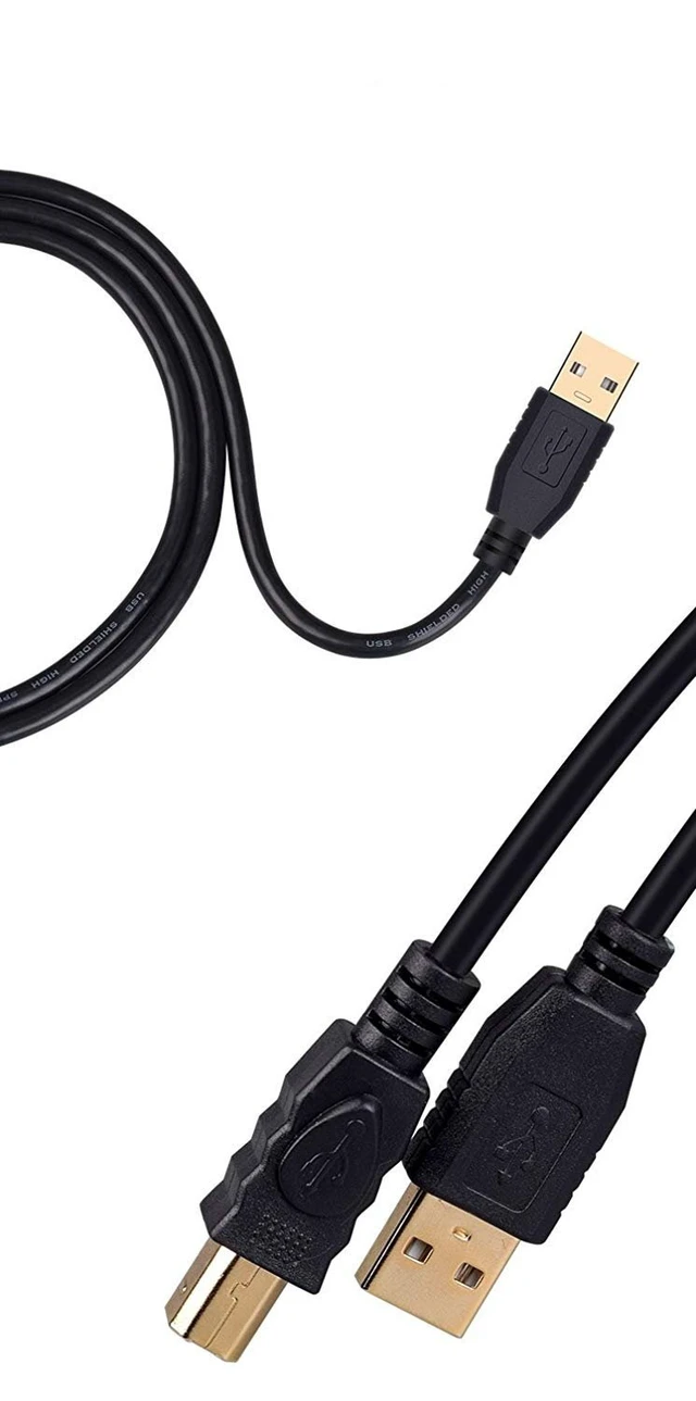 Alt view image 3 of 6 - Tekit 24K Gold Plated USB 2.0 Cable - A-Male to B-Male with Ferrite Black 28/24# AWG (3m/10ft)