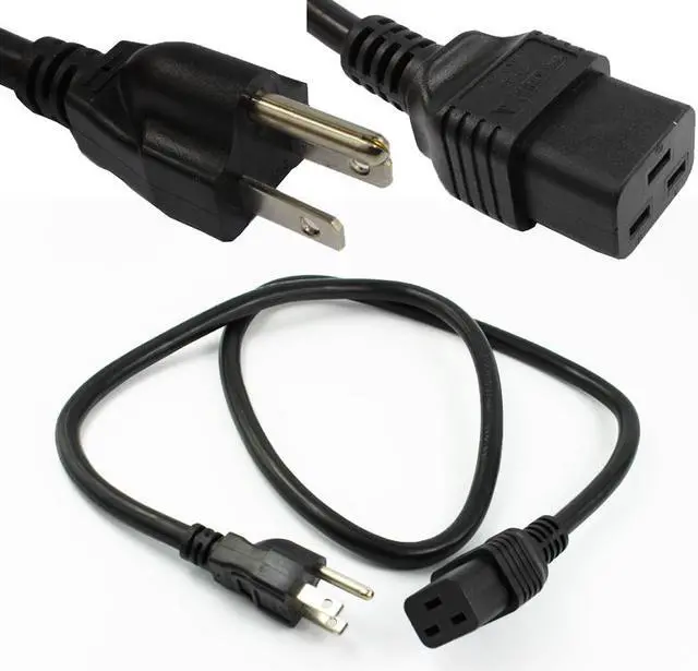Alt view image 2 of 7 - North American Power Cord Extension, NEMA 5-15P to C19,10ft/3m, 3X14 AWG(2.08mm2), 16A, 110-250V,UL Listed,UPS Supply Power Cord