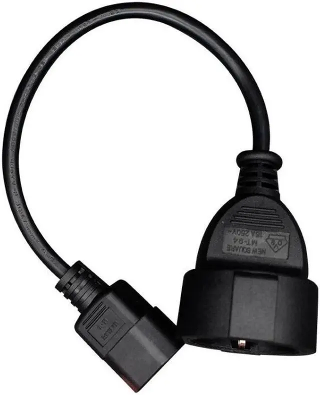 Alt view image 4 of 4 - (50cm/1.6ft) IEC320 C14 Male Plug to European Female Socket Power Cord C14 to EU SCHUKO PDU UPS Cable , IEC 320 C14 to Europe female socket short adapter cable,For UPS PDU
