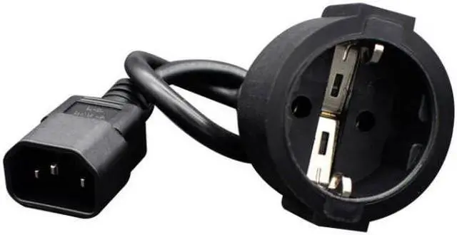 Alt view image 3 of 4 - (50cm/1.6ft) IEC320 C14 Male Plug to European Female Socket Power Cord C14 to EU SCHUKO PDU UPS Cable , IEC 320 C14 to Europe female socket short adapter cable,For UPS PDU