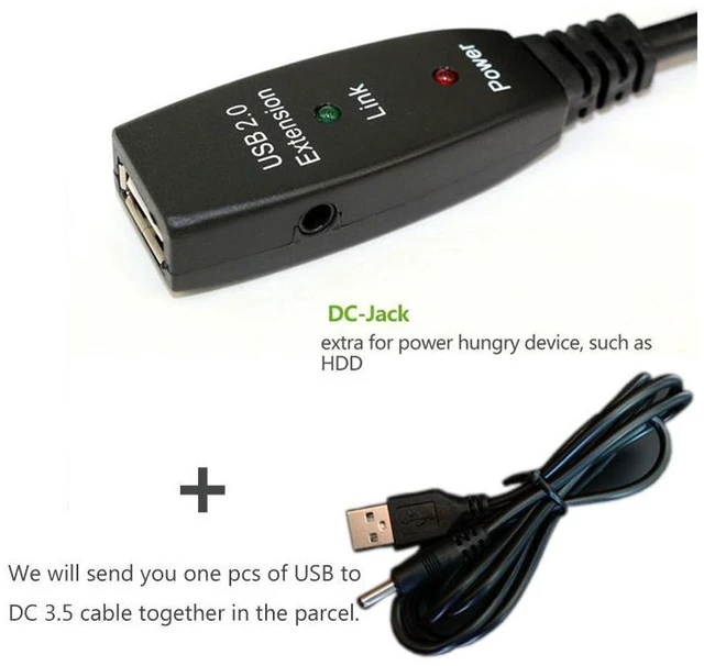 Alt view image 6 of 7 - USB Extension Cable, USB2.0 Active Repeater A Male to A Female Long Cables With Signal Booster,Active USB 2.0 Extension Amplifier Cable Connect Pc,65.6ft/20m