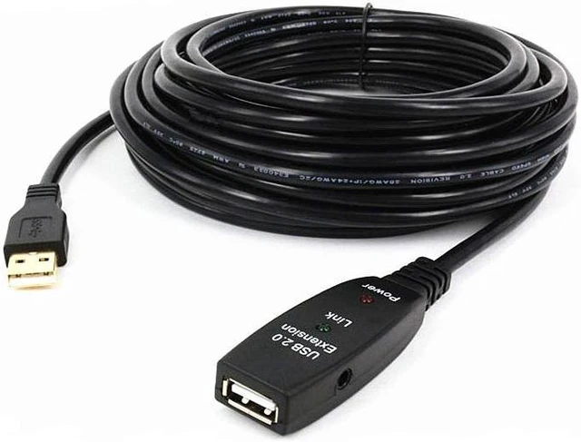 Main image of USB Extension Cable, USB2.0 Active Repeater A Male to A Female Long Cables With Signal Booster,Active USB 2.0 Extension Amplifier Cable Connect Pc,65.6ft/20m
