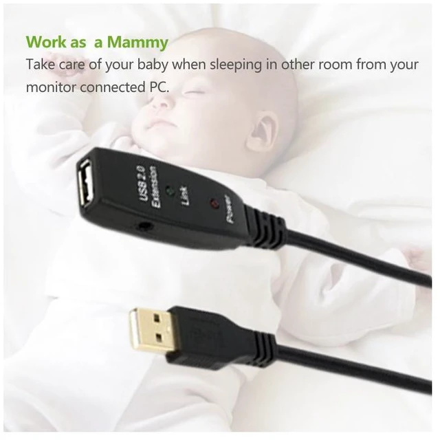 Alt view image 7 of 7 - USB Extension Cable, USB2.0 Active Repeater A Male to A Female Long Cables With Signal Booster,Active USB 2.0 Extension Amplifier Cable Connect Pc,65.6ft/20m