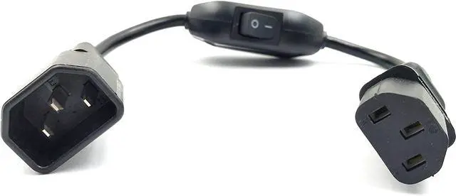 Alt view image 3 of 7 - PDU UPS Power Cord Cable, IEC 320 C14 to C13 with On/Off Switch , 100-250V IEC-320-C14 to IEC-320-C13 Power Cord M-F with switch ,(1ft/30cm)