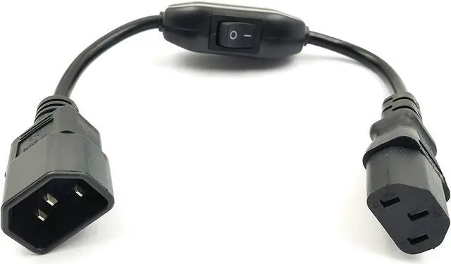 Alt view image 4 of 7 - PDU UPS Power Cord Cable, IEC 320 C14 to C13 with On/Off Switch , 100-250V IEC-320-C14 to IEC-320-C13 Power Cord M-F with switch ,(1ft/30cm)