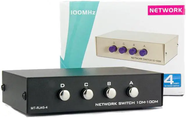 Alt view image 4 of 6 - MT-RJ45-4 4 Port Way 8P8C RJ45 Network Ethernet Manual ABCD Sharing Switch Box,4 Port Network Switch LAN CAT Selector Internet Internal External Network Switcher RJ45-4