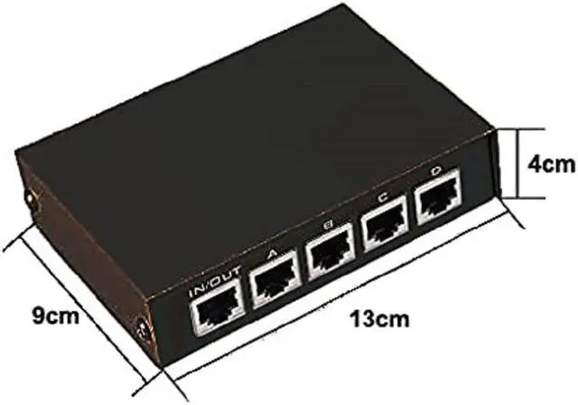 Alt view image 6 of 6 - MT-RJ45-4 4 Port Way 8P8C RJ45 Network Ethernet Manual ABCD Sharing Switch Box,4 Port Network Switch LAN CAT Selector Internet Internal External Network Switcher RJ45-4