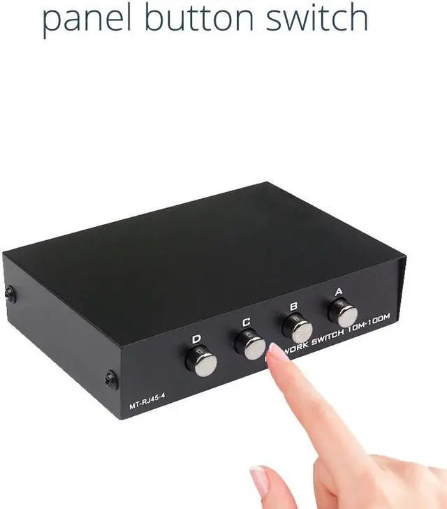 Alt view image 5 of 6 - MT-RJ45-4 4 Port Way 8P8C RJ45 Network Ethernet Manual ABCD Sharing Switch Box,4 Port Network Switch LAN CAT Selector Internet Internal External Network Switcher RJ45-4