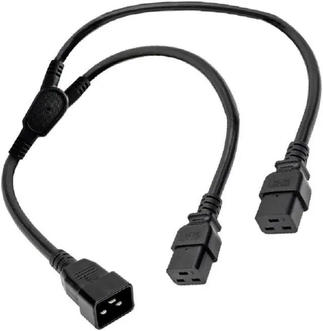 Main image of Toptekits C20 to 2*C19 IEC Y Splitter 12AWG Heavy Duty Power Cord, C20 to Dual C19 Dual IEC Double Y Split Multi IEC Cable 3 Prong Splitter, C19 Power Strip, UL Listed, 5ft/1.5m