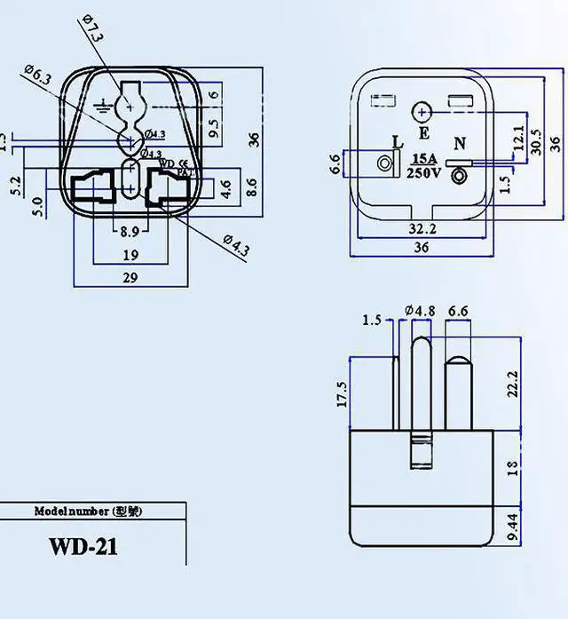 Alt view image 5 of 7 - Black NEMA 6-20P Universal Plug Adapter110-250V 15A,Universal World to North American US NEMA 6-20P Electrical Plug Adapter converter