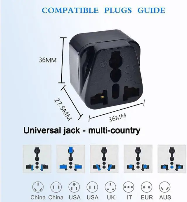 Alt view image 4 of 7 - Black NEMA 6-20P Universal Plug Adapter110-250V 15A,Universal World to North American US NEMA 6-20P Electrical Plug Adapter converter