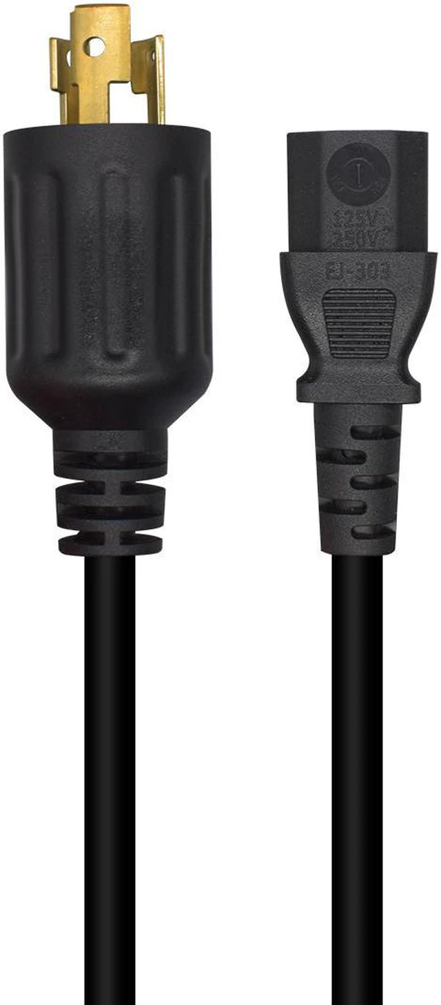 Alt view image 3 of 5 - L5-15P to C13 Power Cord,NEMA L5-15P Male Plug to IEC320 C13 Connector 15A/125V 18/3 SJT Cable,6ft 10 ft. Black