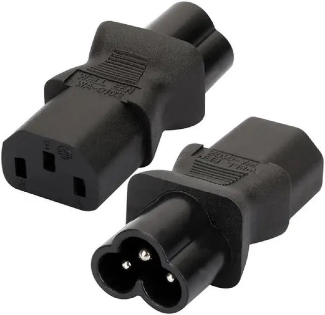 Main image of (2 Pack)  IEC 320 C13 to C6 AC Power Adapter, Vellcon IEC 3Pole Female to Mickey Mouse 3Pole Male AC Converter, C6 to C13 AC Adapter