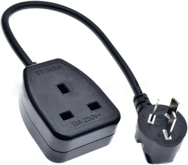 Main image of AU Australia 3 Pin Male to UK British Standard Female Socket Cord cable,CN 3-Pin to UK 3Pin Female Socket,6ft/1.8m ,13A/250V,UK Male plug to UK BS1363 Female socket
