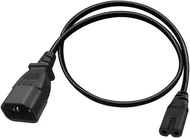 Alt view image 6 of 7 - Standard Molded IEC 320 C14 Socket to IEC C7 Plug AC Power Adapter Cable , Standard AC Power Cord, 10A/110-250V, C14 to C7, (IEC-60320-C14 to IEC-60320-C7)