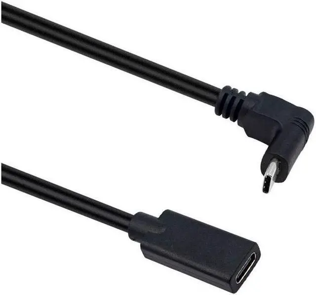 Alt view image 3 of 7 - 90 Degree USB Type C Extention Cable 1feet Short,  Up & Down Angled USB-C USB 3.1 Type-C Male to Female Extension Charging Cable for Laptop & Tablet & Cell Phone