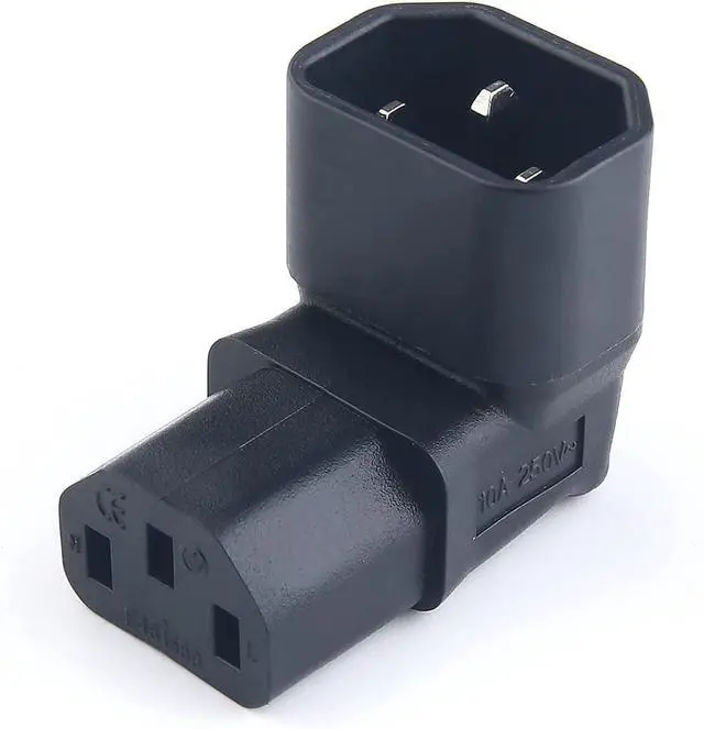 Alt view image 2 of 7 - 90 Degree PC Power Cord,  90 Degree IEC C14 TO C13 POWER ADAPTER 10A PDU PLUG/SOCKET ,Right Angled IEC Adapter UP Angled IEC 320 C14 to C13 Adapter for lcd wall mount TV