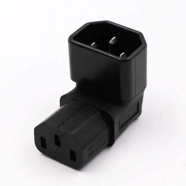Alt view image 5 of 7 - 90 Degree PC Power Cord,  90 Degree IEC C14 TO C13 POWER ADAPTER 10A PDU PLUG/SOCKET ,Right Angled IEC Adapter UP Angled IEC 320 C14 to C13 Adapter for lcd wall mount TV