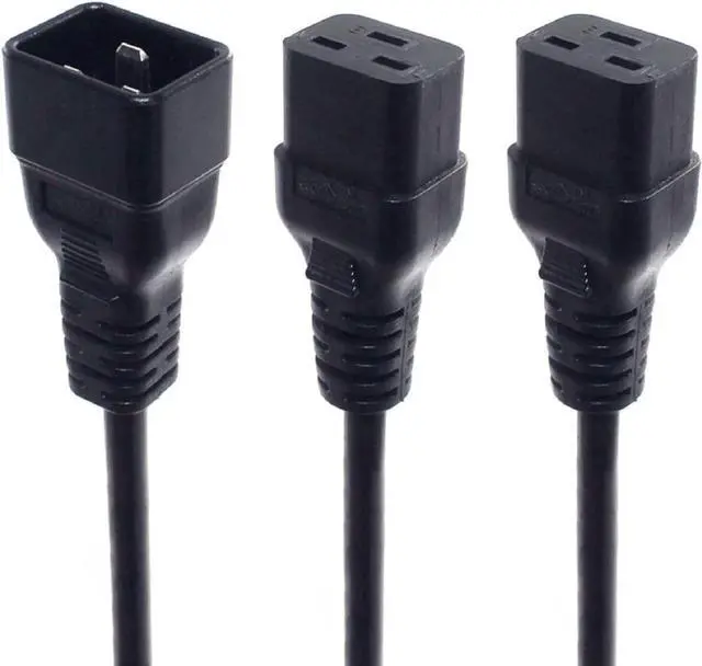 Alt view image 2 of 7 - Toptekits C20 to 2*C19 IEC Y Splitter 12AWG Heavy Duty Power Cord, C20 to Dual C19 Dual IEC Double Y Split Multi IEC Cable 3 Prong Splitter, C19 Power Strip, UL Listed, 5ft/1.5m