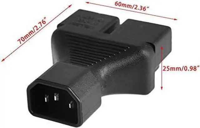 Alt view image 4 of 7 - IEC C14 to Dual 5-15R IEC Y Splitter Power Converter Travel Plug Adapter, IEC 320 C14 to 2 * US 3 Prong 5 15R Female Socket Y Split Electrical Adapters,IEC Power Adapter Nema Adapter