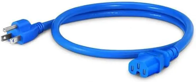 Alt view image 2 of 6 - NEMA 5-15P US 3 Prong Plug to C15 Short Power Cord, USA 3 Prong to C15 Power Cable, IEC Computer Power Cable Appliance Cable Replacement, 14AWG Blue 10ft/3m