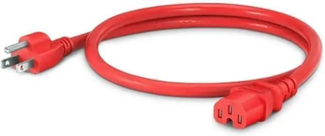 Alt view image 2 of 6 - NEMA 5-15P US 3 Prong Plug to C15 Short Power Cord, USA 3 Prong to C15 Power Cable, IEC Computer Power Cable Appliance Cable Replacement, 14AWG Red 6ft/1.8m