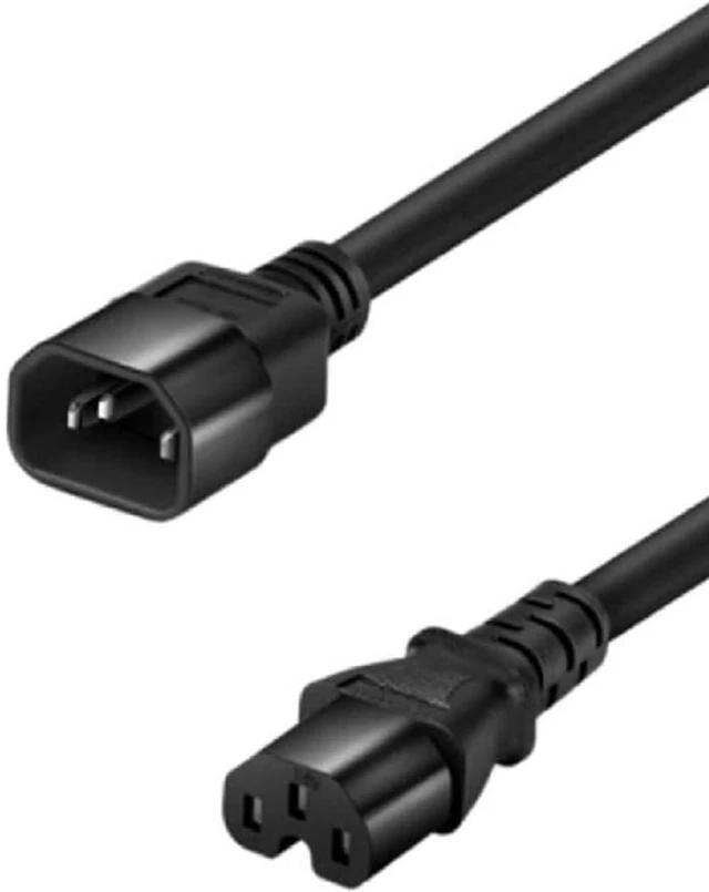Main image of IEC320 C14 to C15 Power Cord, 14AWG, IEC Power Cable Computer Power Cord Replacement, Black Extension Cord, UL Listed Black 6ft/1.8m