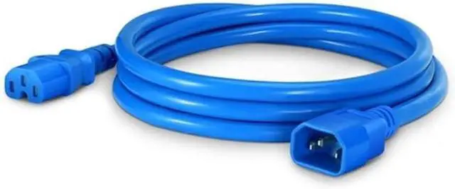 Alt view image 2 of 7 - IEC320 C14 to C15 Power Cord, 14AWG, IEC Power Cable Computer Power Cord Replacement, Blue Extension Cord, UL Listed Blue 6ft/1.8m