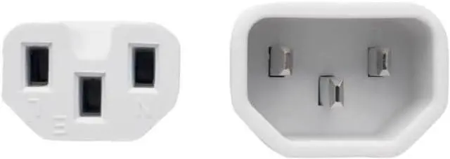 Alt view image 3 of 7 - IEC320 C14 to C15 Power Cord, 14AWG, IEC Power Cable Computer Power Cord Replacement, White Extension Cord, UL Listed White 10ft/3m