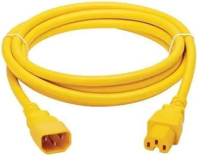 Alt view image 2 of 7 - IEC320 C14 to C15 Power Cord, 14AWG, IEC Power Cable Computer Power Cord Replacement, Blue Extension Cord, UL Listed Yellow 10ft/3m